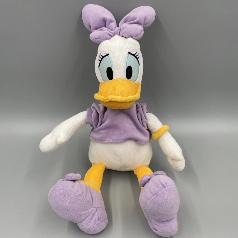 Small Vintage Disney Store Daisy Duck Plush lavender Dress and Bow NWT RARE HTF